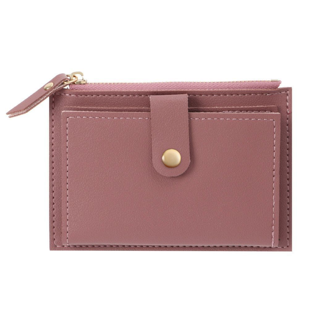 Mini Velvet Leather Wallet Compact Card Holder Purse