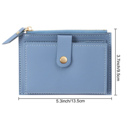 Mini Velvet Leather Wallet Compact Card Holder Purse