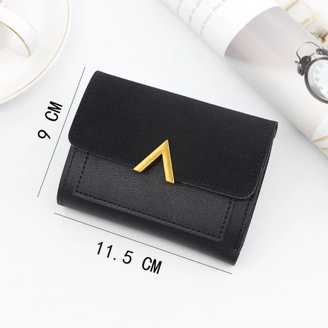 Mini Velvet Leather Wallet Compact Card Holder Purse