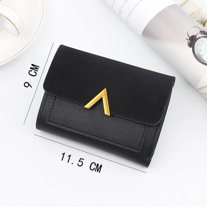 Mini Velvet Leather Wallet Compact Card Holder Purse