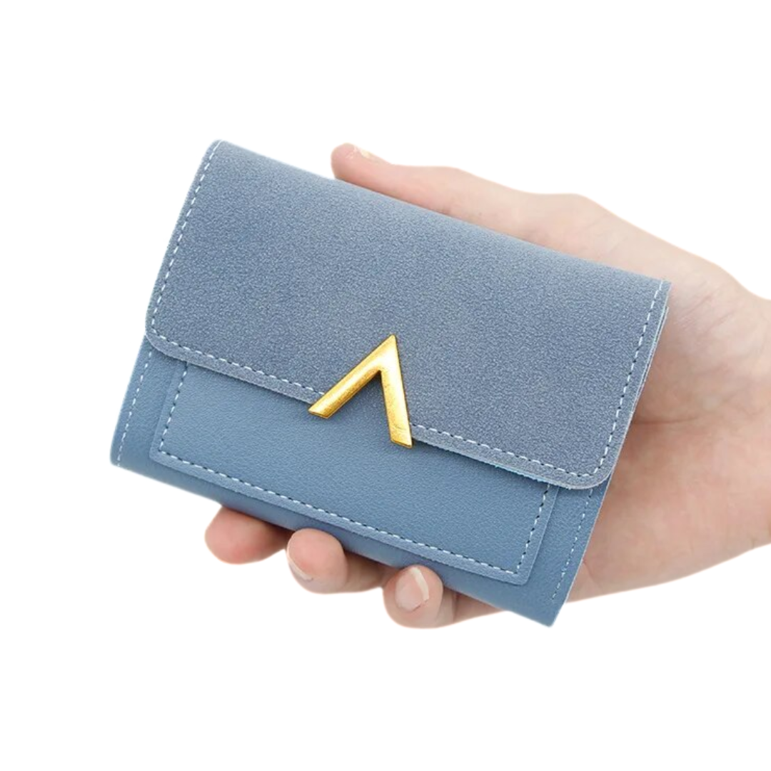 Mini Velvet Leather Wallet Compact Card Holder Purse