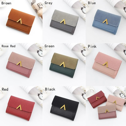 Mini Velvet Leather Wallet Compact Card Holder Purse