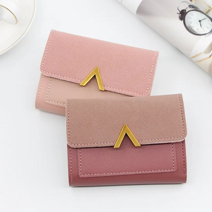 Mini Velvet Leather Wallet Compact Card Holder Purse