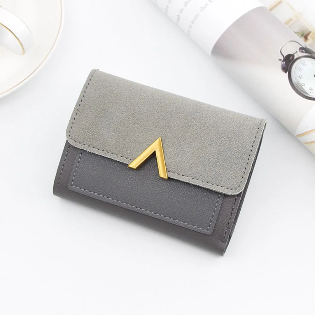 Mini Velvet Leather Wallet Compact Card Holder Purse