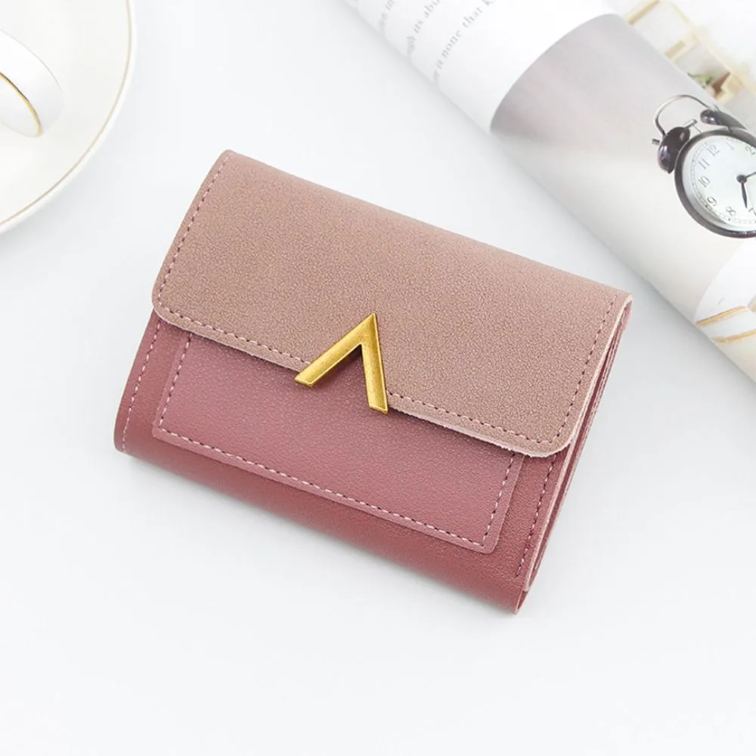 Mini Velvet Leather Wallet Compact Card Holder Purse