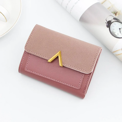 Mini Velvet Leather Wallet Compact Card Holder Purse