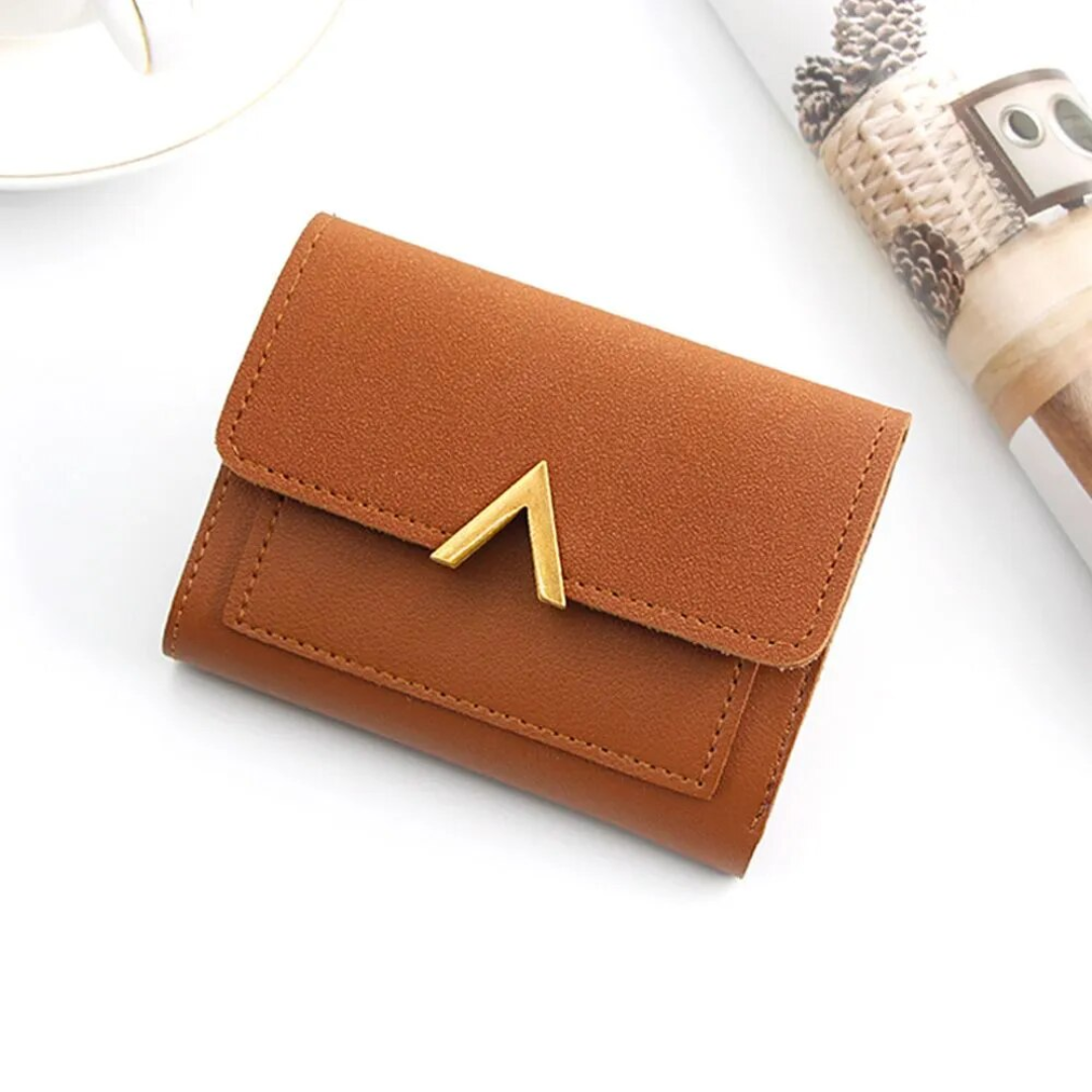Mini Velvet Leather Wallet Compact Card Holder Purse