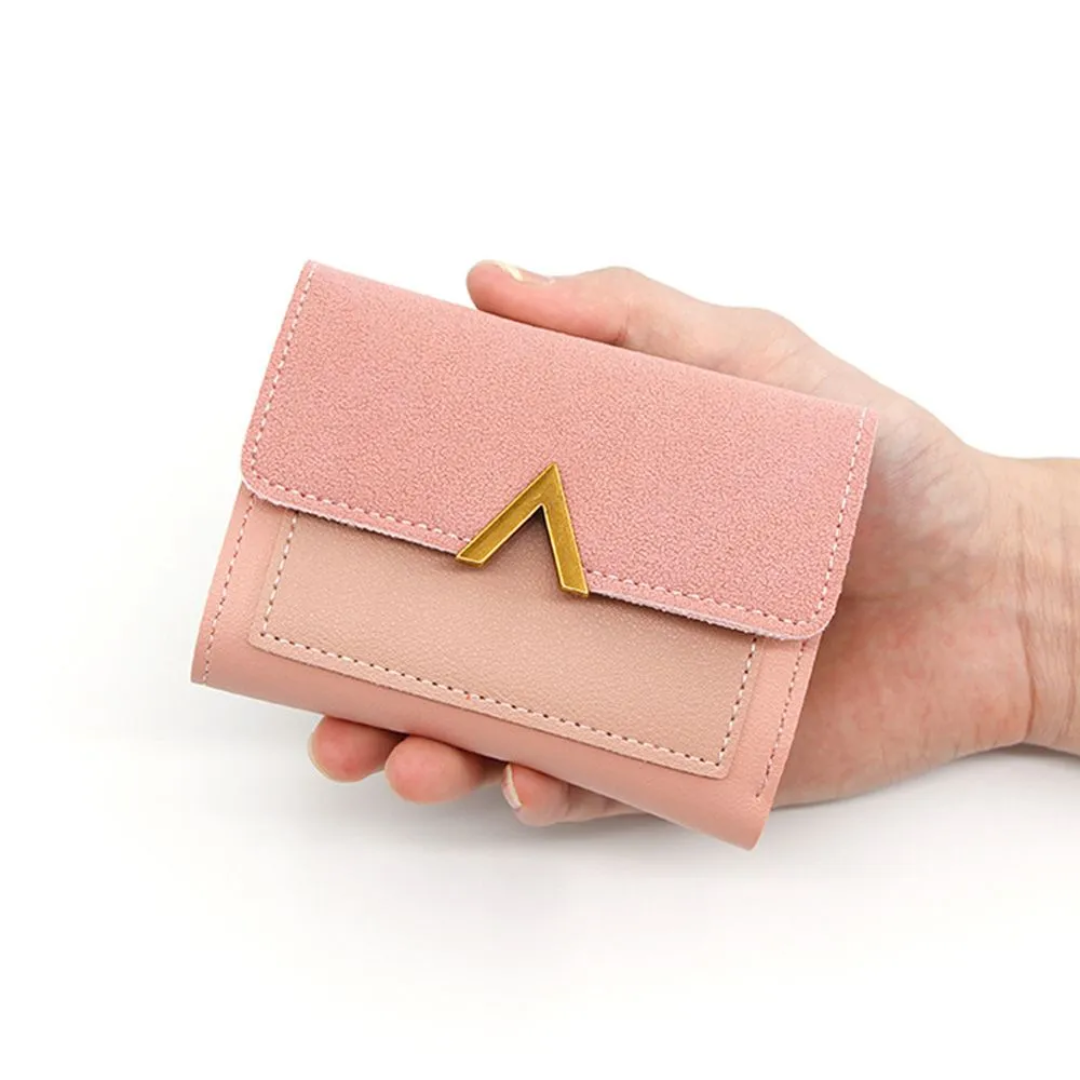 Mini Velvet Leather Wallet Compact Card Holder Purse