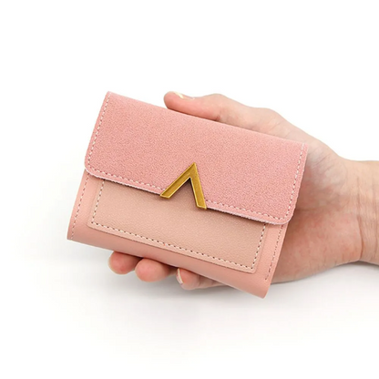 Mini Velvet Leather Wallet Compact Card Holder Purse