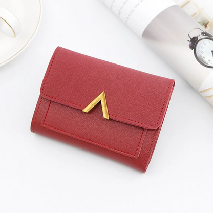 Mini Velvet Leather Wallet Compact Card Holder Purse