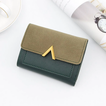 Mini Velvet Leather Wallet Compact Card Holder Purse