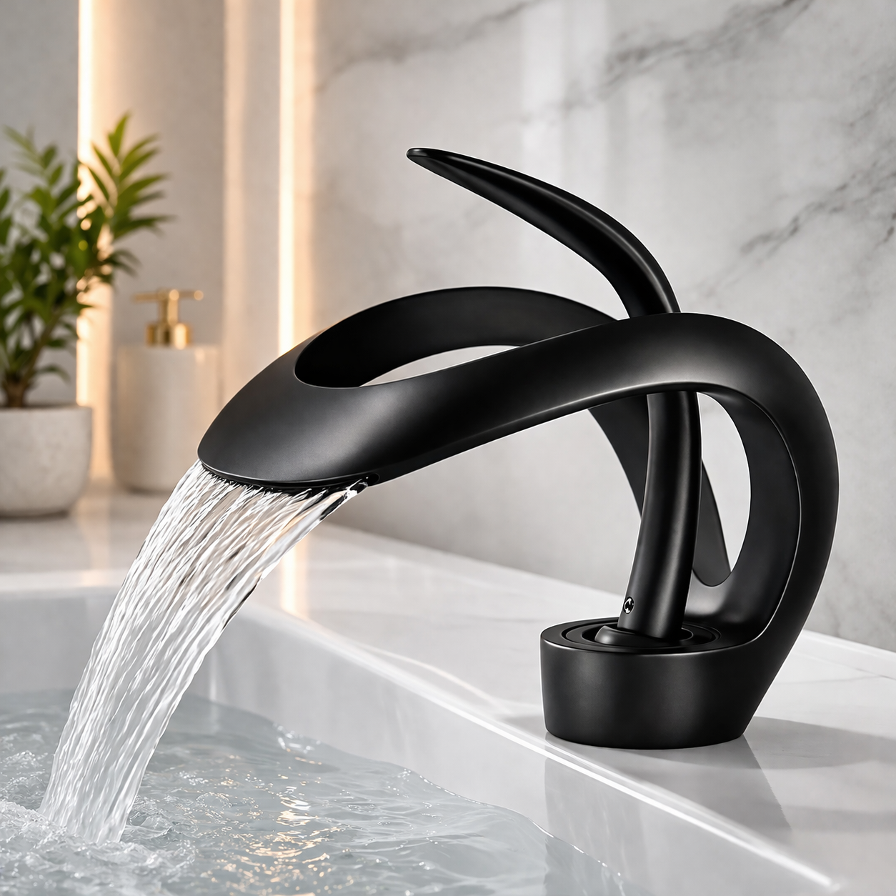 Minimalist Brass Bathroom Faucet Single Handle Basin Mixer