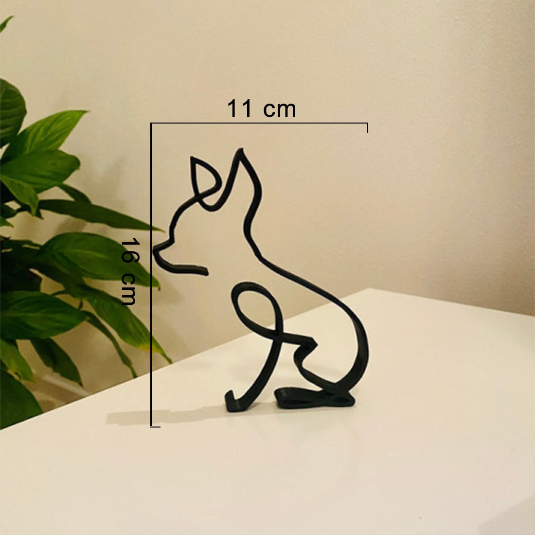 Minimalist Metal Dog Sculpture Modern Geometric Home Decor