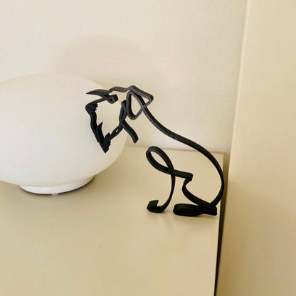 Minimalist Metal Dog Sculpture Modern Geometric Home Decor