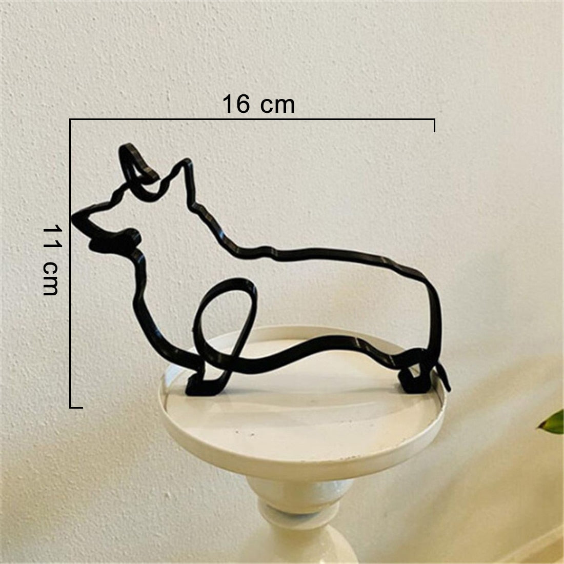 Minimalist Metal Dog Sculpture Modern Geometric Home Decor
