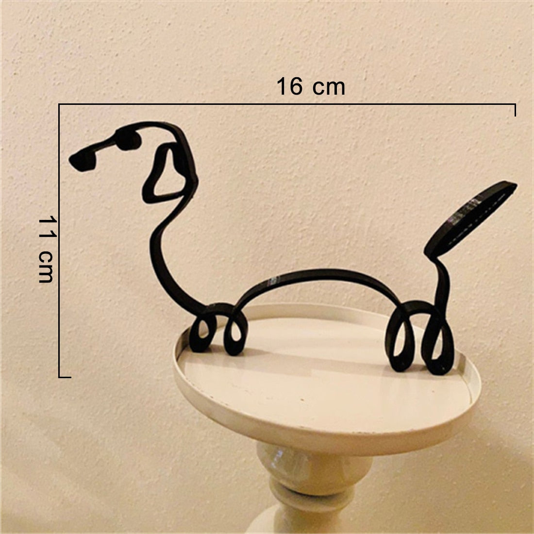 Minimalist Metal Dog Sculpture Modern Geometric Home Decor