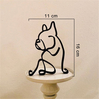 Minimalist Metal Dog Sculpture Modern Geometric Home Decor