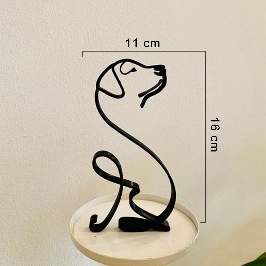 Minimalist Metal Dog Sculpture Modern Geometric Home Decor