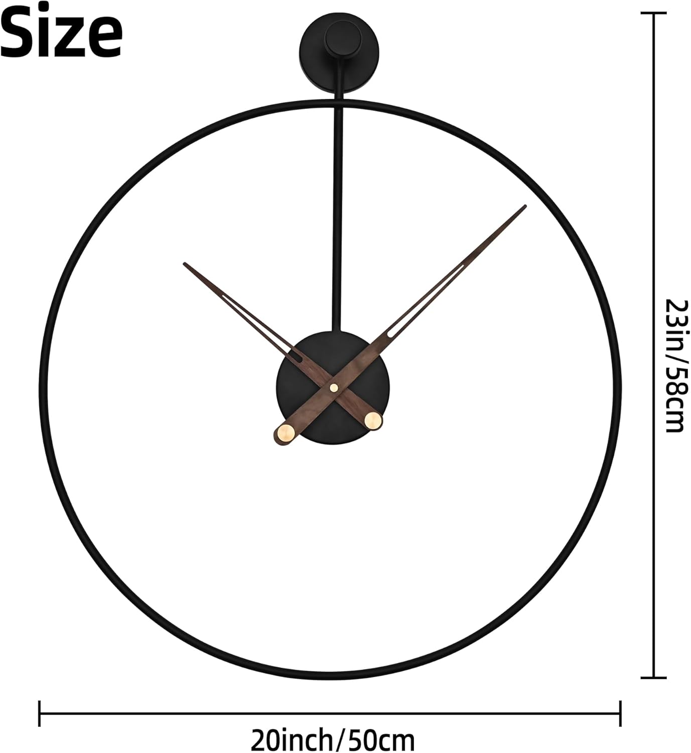 Minimalist Silent Wall Clock Modern 16 Inch Clock