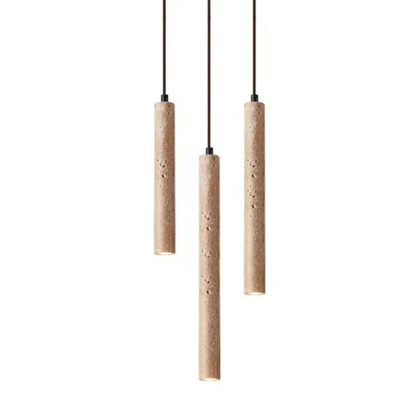 Minimalist Travertine LED Chandelier Wabi-Sabi Style