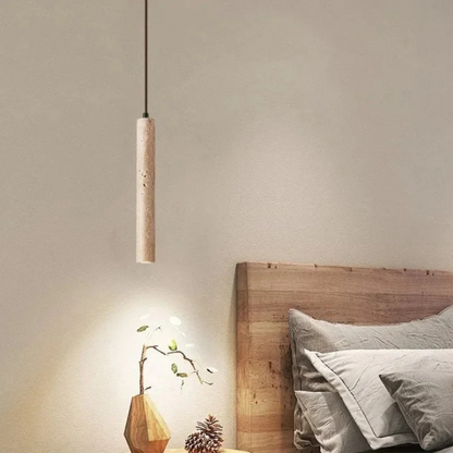 Minimalist Travertine LED Chandelier Wabi-Sabi Style