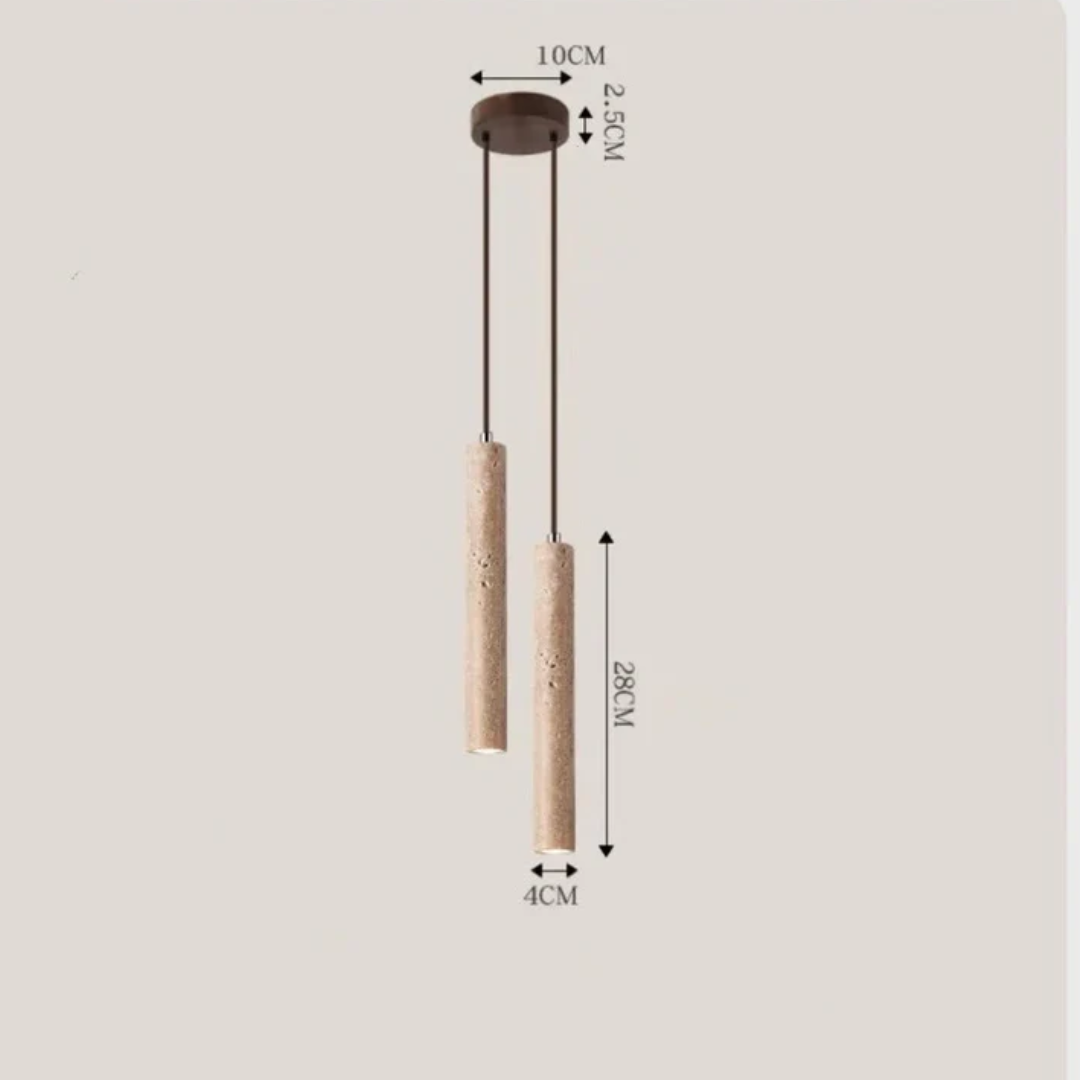 Minimalist Travertine LED Chandelier Wabi-Sabi Style