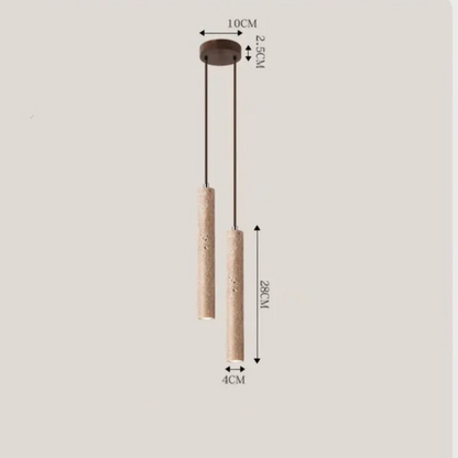Minimalist Travertine LED Chandelier Wabi-Sabi Style