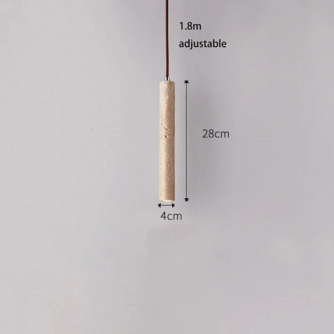 Minimalist Travertine LED Chandelier Wabi-Sabi Style