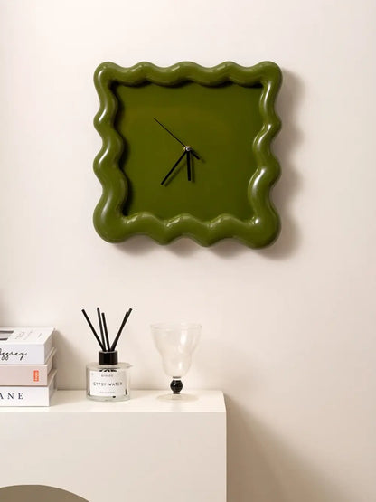 Modern Biscuit Wall Clock Silent Quartz Decorative Cream Kitchen Living Room