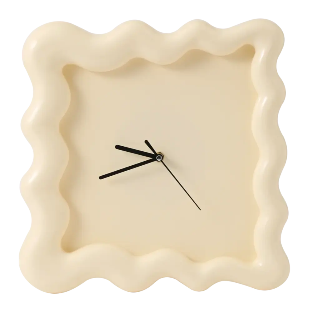 Modern Biscuit Wall Clock Silent Quartz Decorative Cream Kitchen Living Room