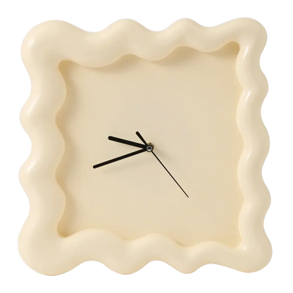 Modern Biscuit Wall Clock Silent Quartz Decorative Cream Kitchen Living Room