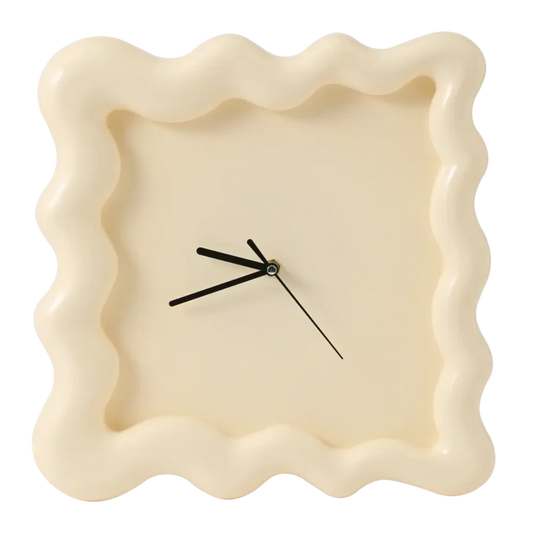 Modern Biscuit Wall Clock Silent Quartz Decorative Cream Kitchen Living Room