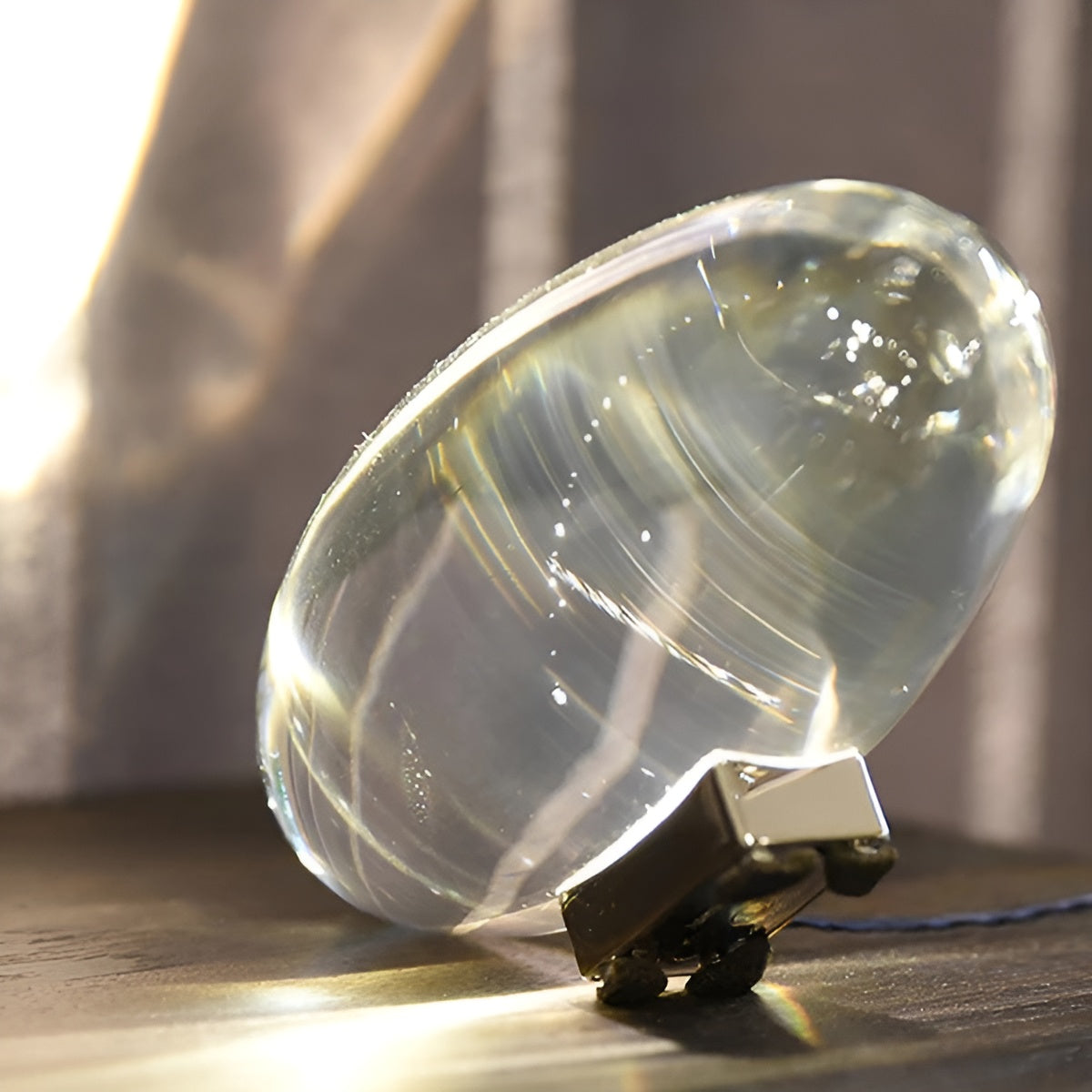 Modern Glass Table Lamp Warm Ambient Interior Lighting