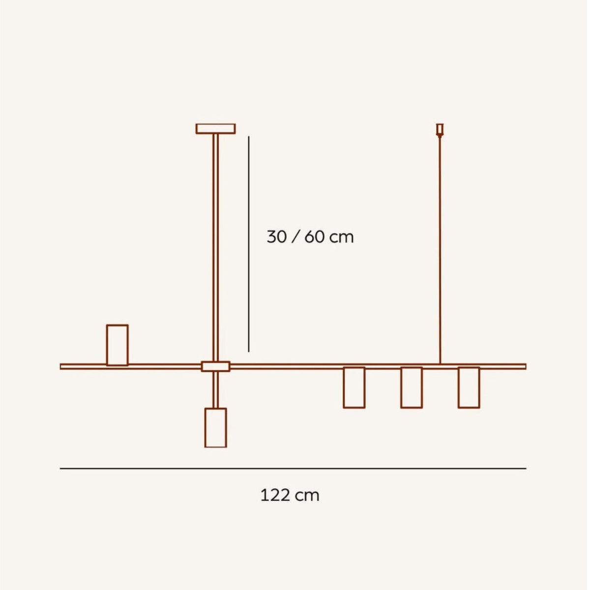 Moderne hangende plafondlamp met asymmetrisch cilindrisch design, zwart-wit, voor binnen