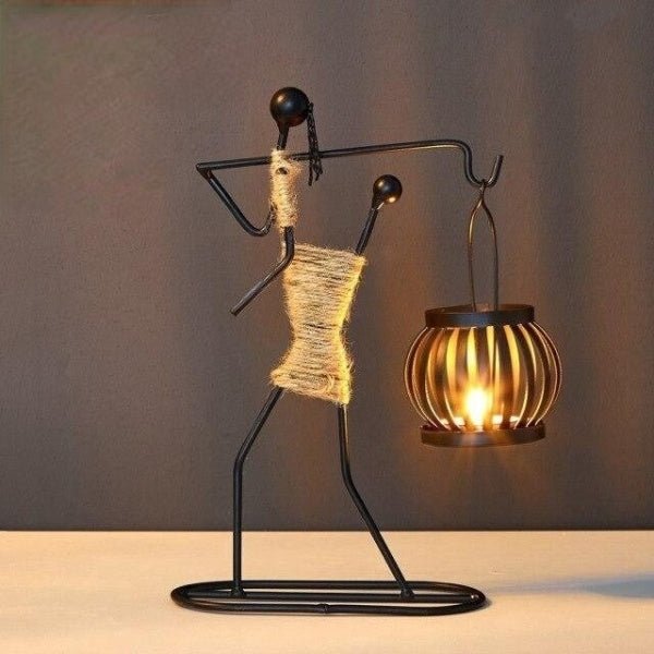 Modern Iron Candle Holder Decorative Table Ornament