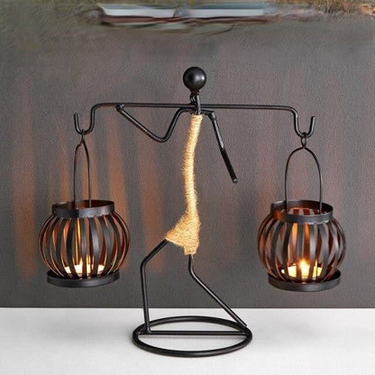 Modern Iron Candle Holder Decorative Table Ornament