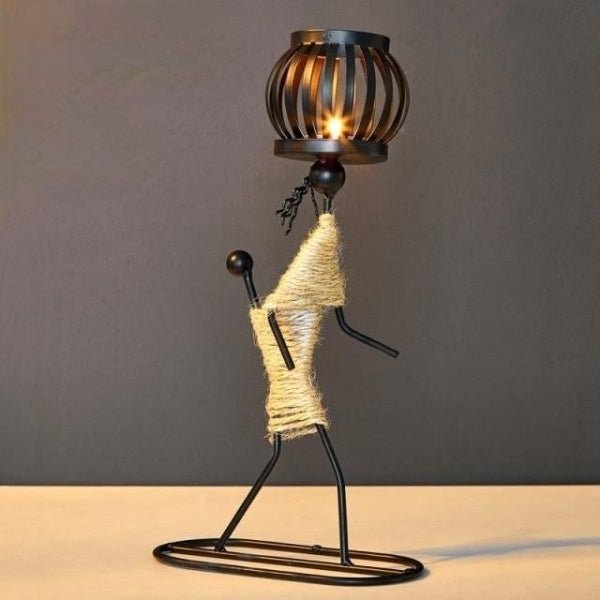 Modern Iron Candle Holder Decorative Table Ornament