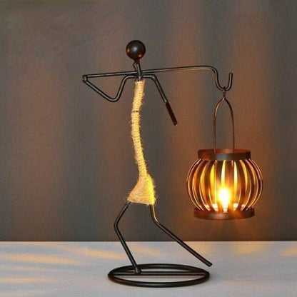 Modern Iron Candle Holder Decorative Table Ornament