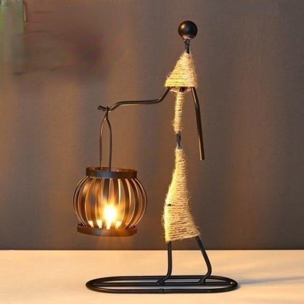 Modern Iron Candle Holder Decorative Table Ornament
