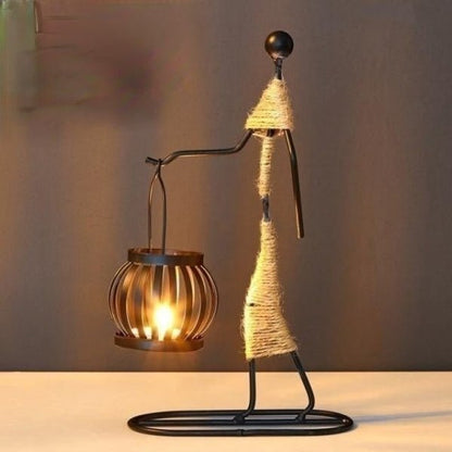 Modern Iron Candle Holder Decorative Table Ornament
