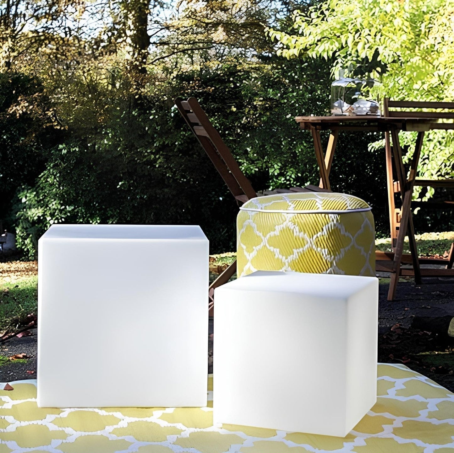 Modern LED Cube Outdoor Light Garden Path Patio Lighting