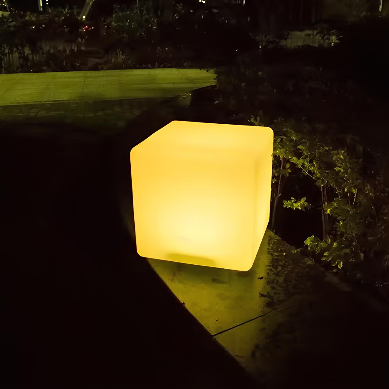 Modern LED Cube Outdoor Light Garden Path Patio Lighting