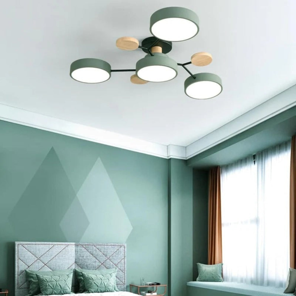 Modern LED Semi Flush Ceiling Chandelier with Adjustable Light Options
