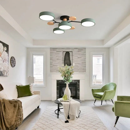 Modern LED Semi Flush Ceiling Chandelier with Adjustable Light Options