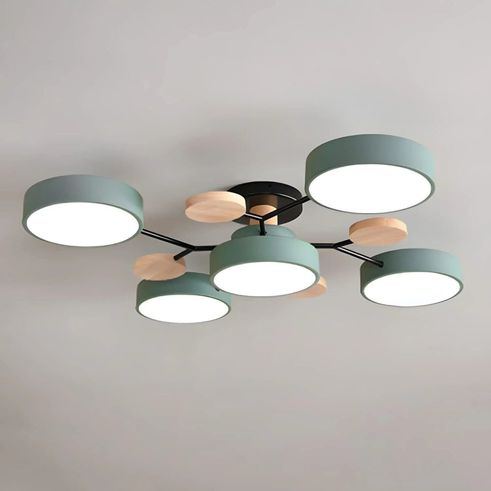 Modern LED Semi Flush Ceiling Chandelier with Adjustable Light Options
