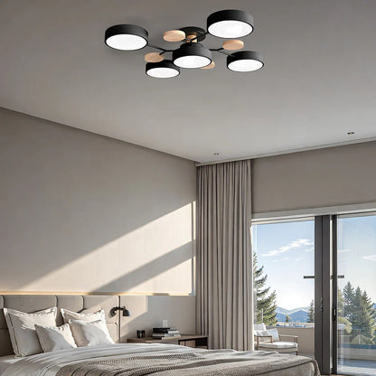 Modern LED Semi Flush Ceiling Chandelier with Adjustable Light Options