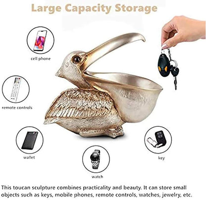 Modern Pelican Storage Tray Decorative Resin Organizer