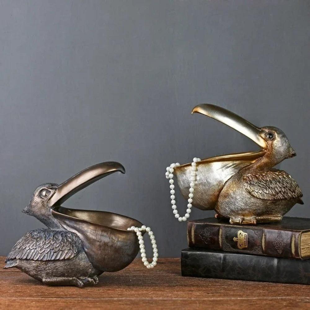 Modern Pelican Storage Tray Decorative Resin Organizer