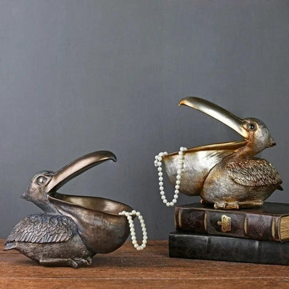 Modern Pelican Storage Tray Decorative Resin Organizer