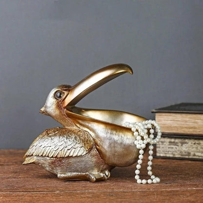 Modern Pelican Storage Tray Decorative Resin Organizer